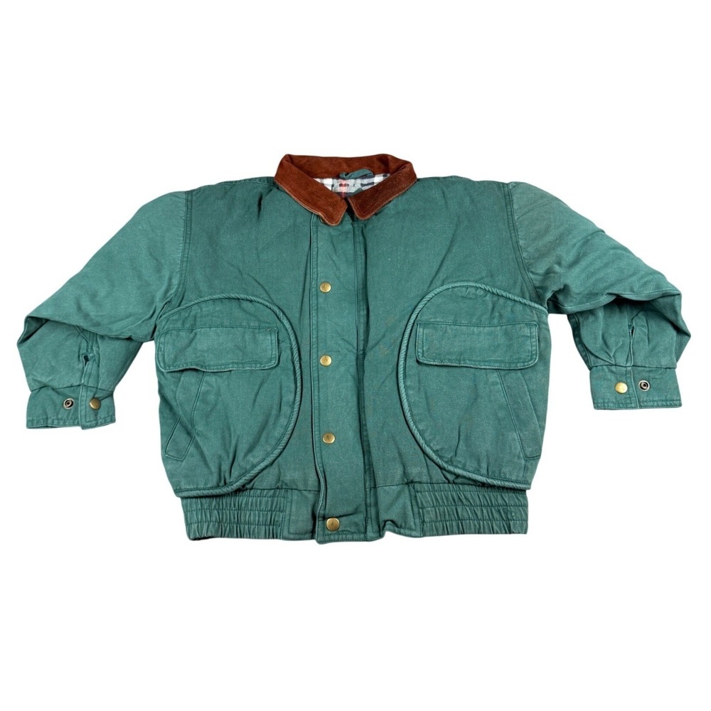 Vintage 90s Backwoods Boys Canvas Jacket Plaid Lined Deadstock NWT Small - Picture 2 of 12